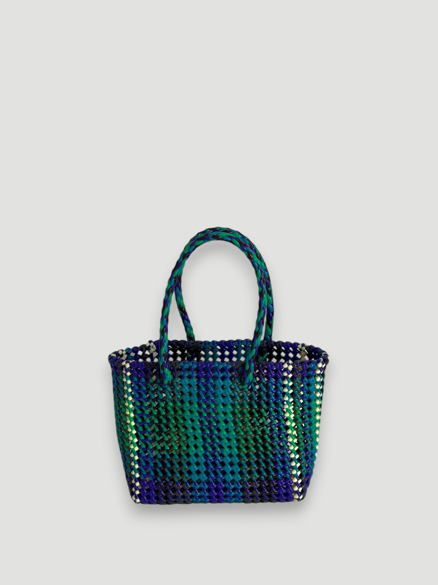 No. 509S - Hand-braided basket bag - small - multicoloured