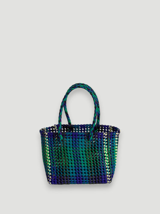 No. 509S - Hand-braided basket bag - small - multicoloured