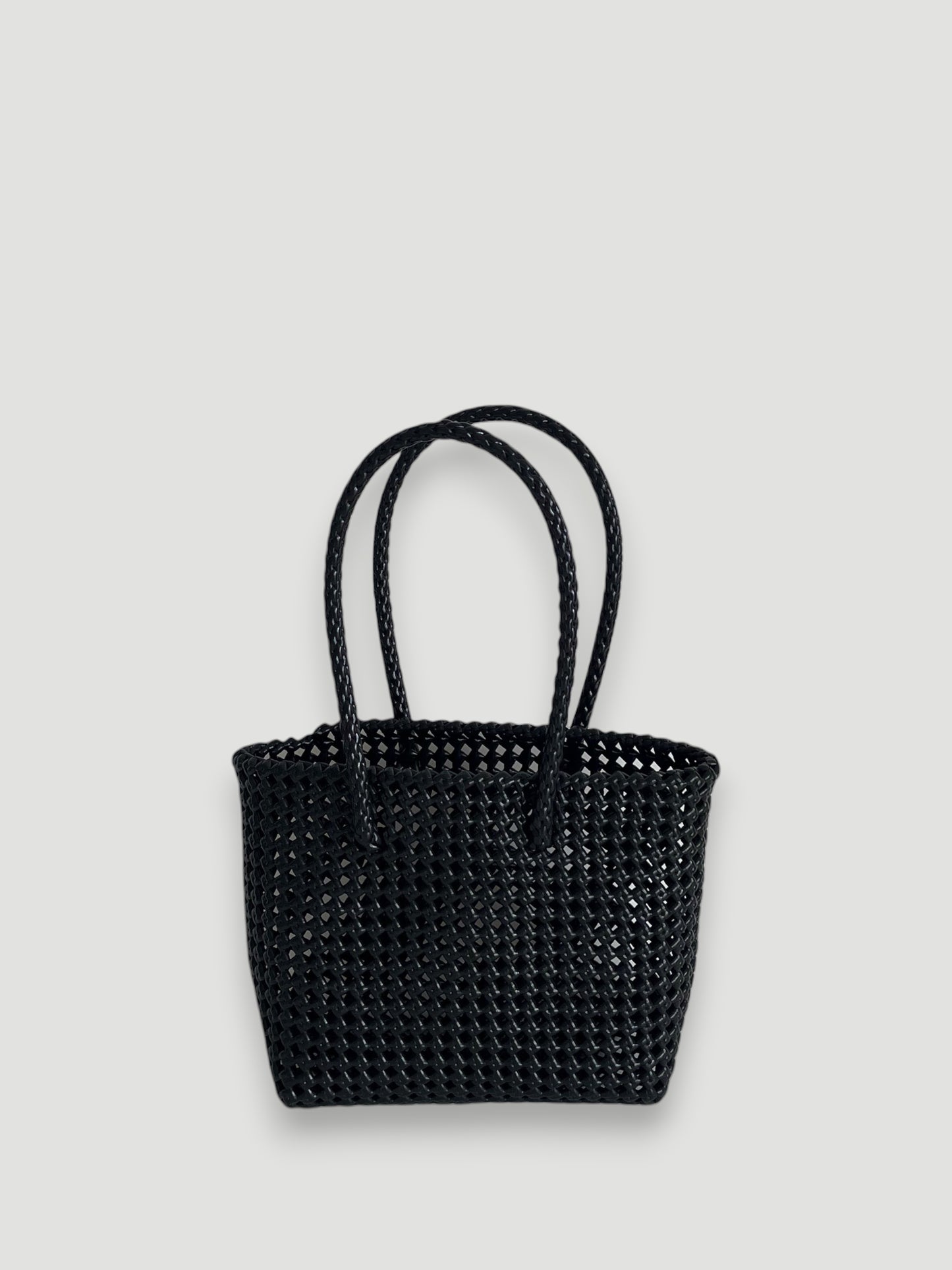 N°47S - SAC PANIER TRESSÉ MAIN - PETIT - noir