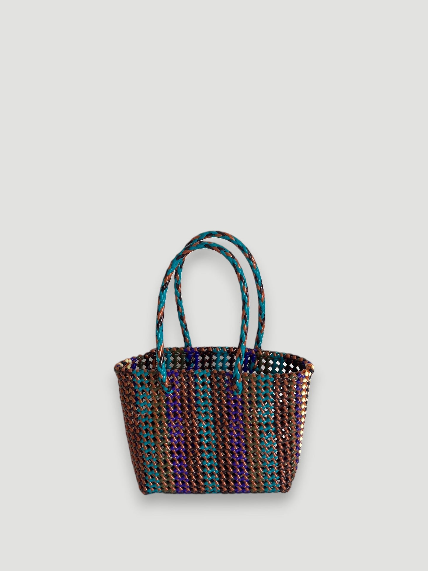 N°510S - SAC PANIER TRESSÉ MAIN - PETIT - multicolors
