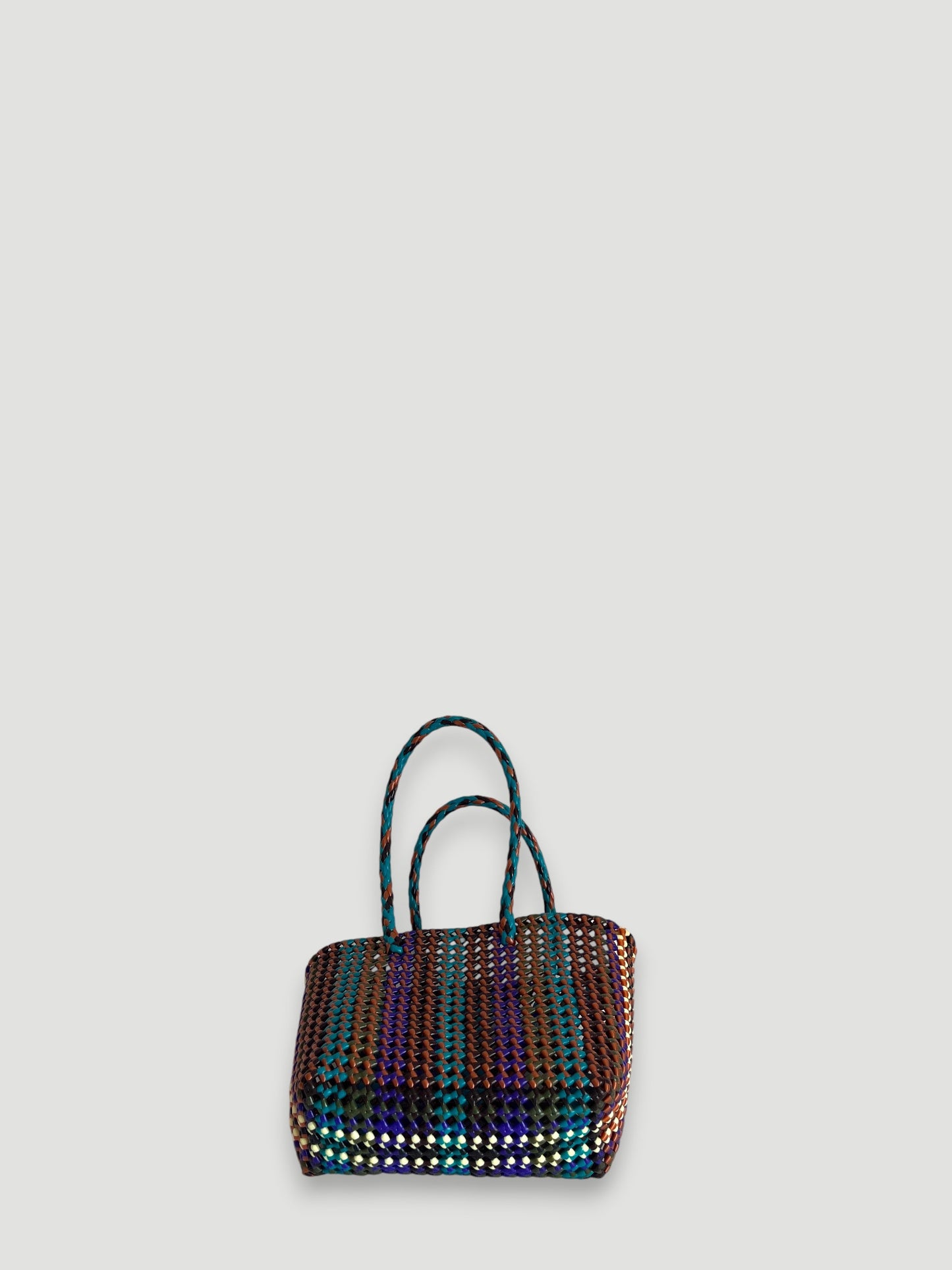 N°510S - SAC PANIER TRESSÉ MAIN - PETIT - multicolors