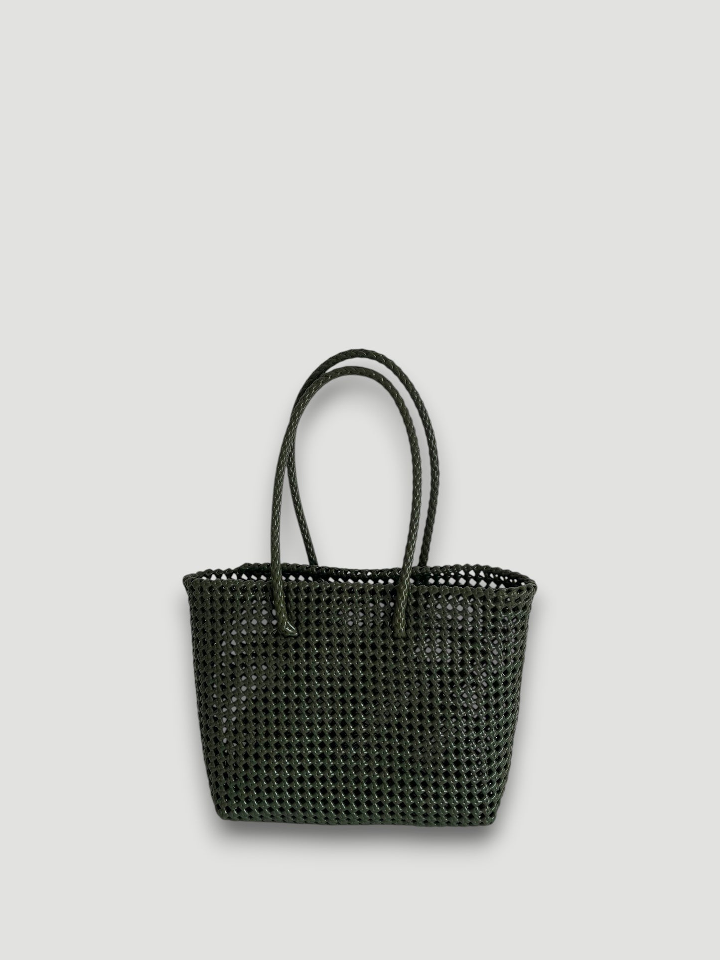 N°45M - SAC PANIER TRESSÉ MAIN - MOYEN - kaki