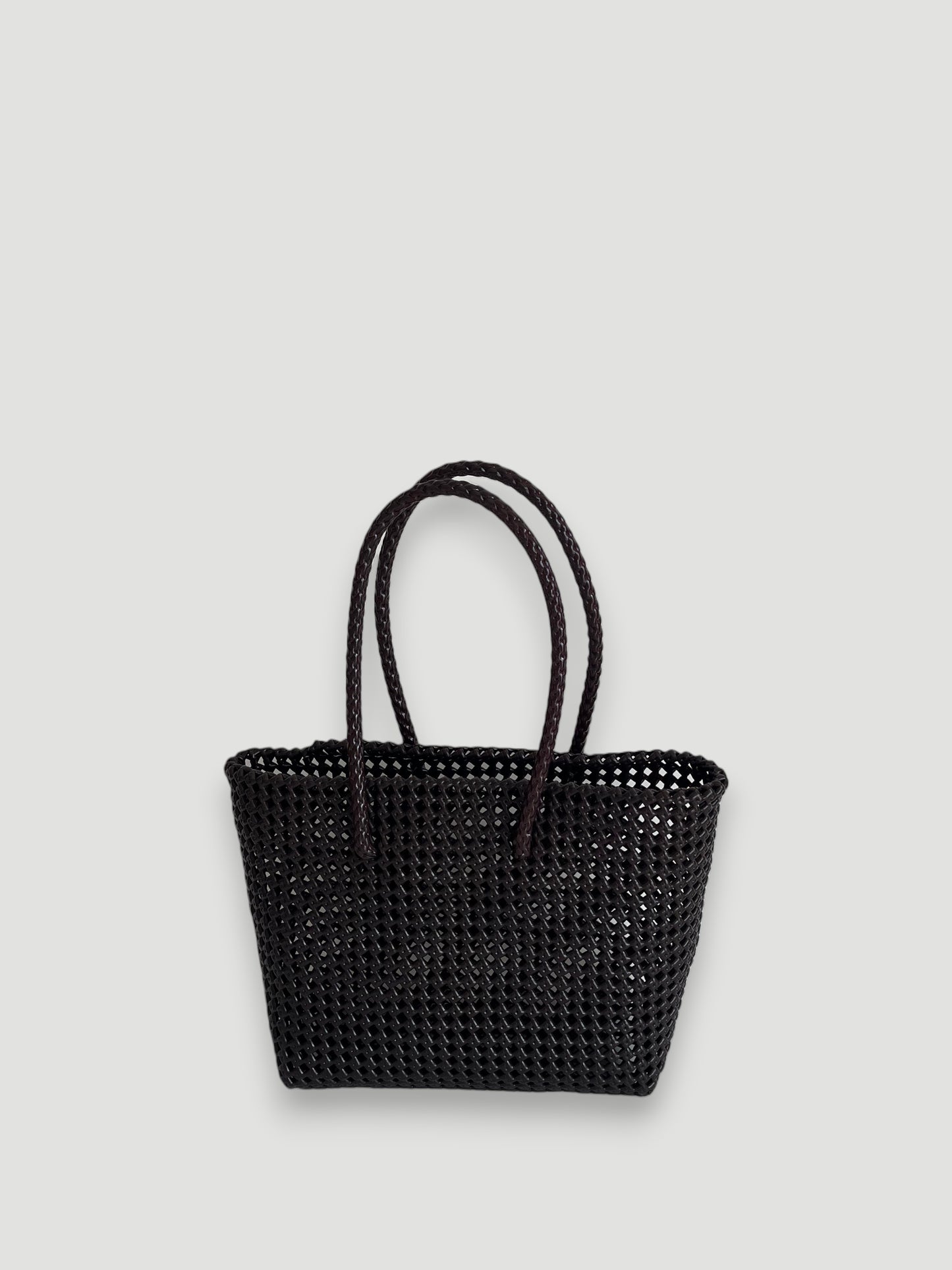 N°266M - SAC PANIER TRESSÉ MAIN - MOYEN - marron