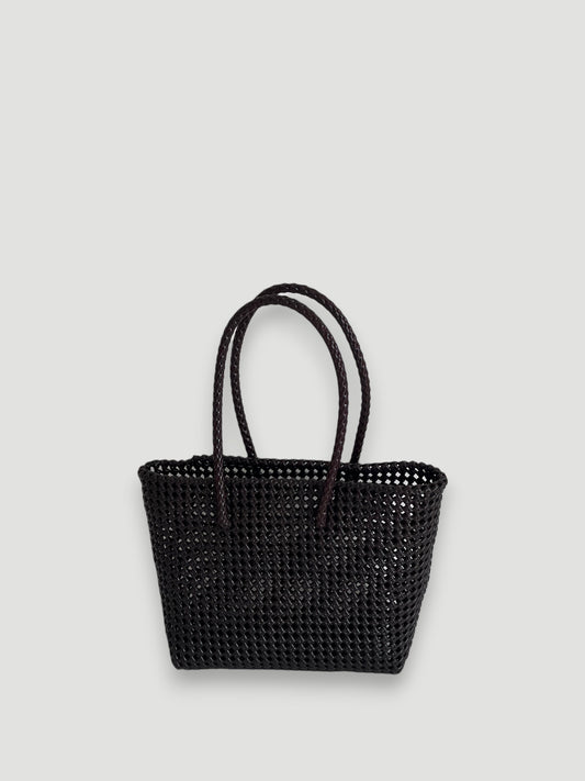 N°266M - SAC PANIER TRESSÉ MAIN - MOYEN - marron