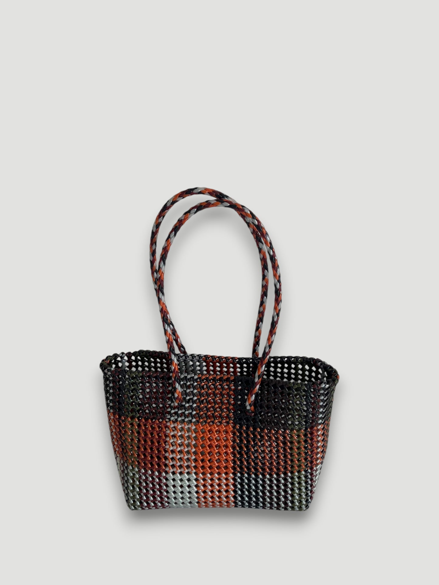 N°513M - SAC PANIER TRESSÉ MAIN - MOYEN - multicolors