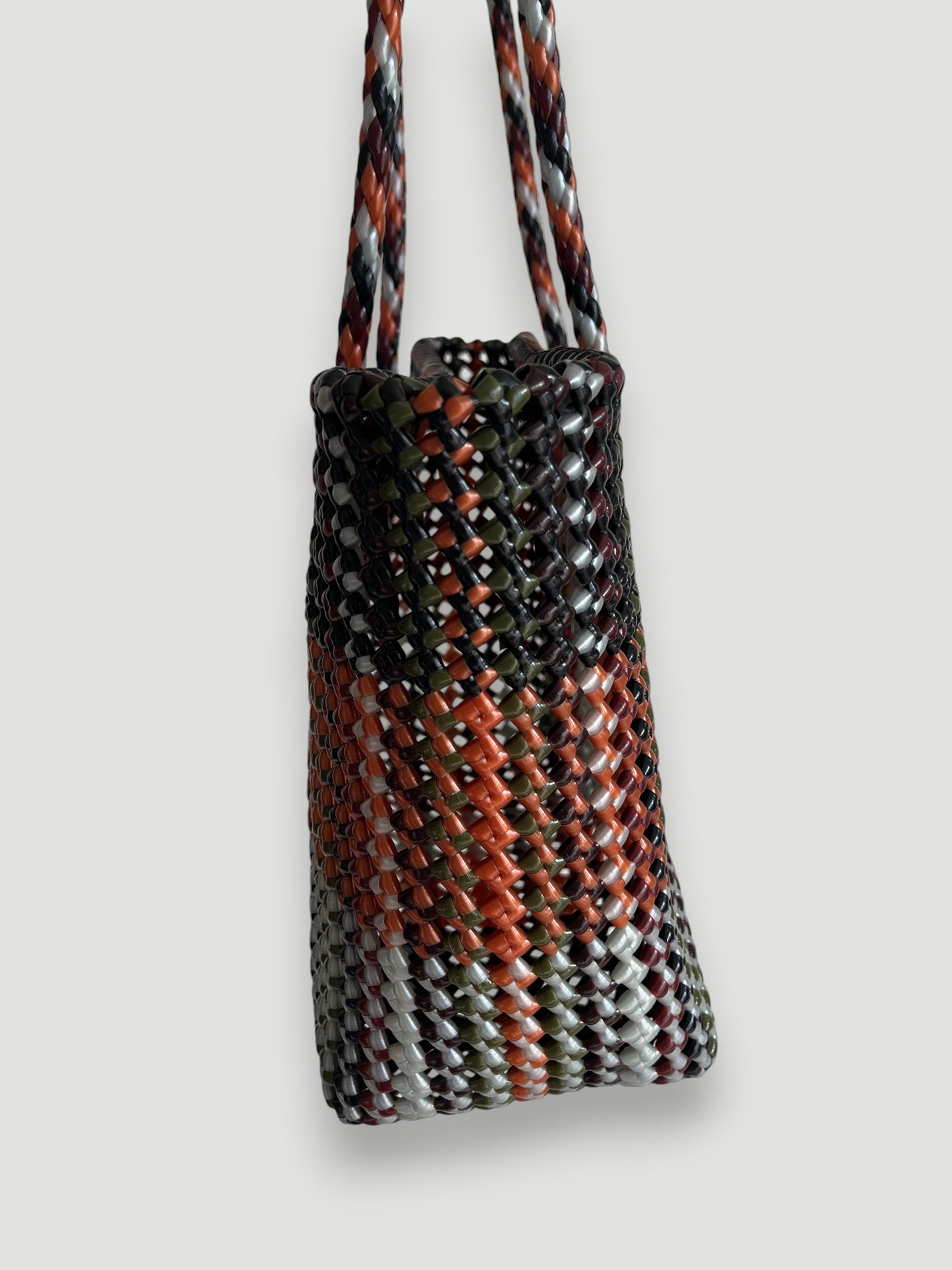 N°513M - SAC PANIER TRESSÉ MAIN - MOYEN - multicolors