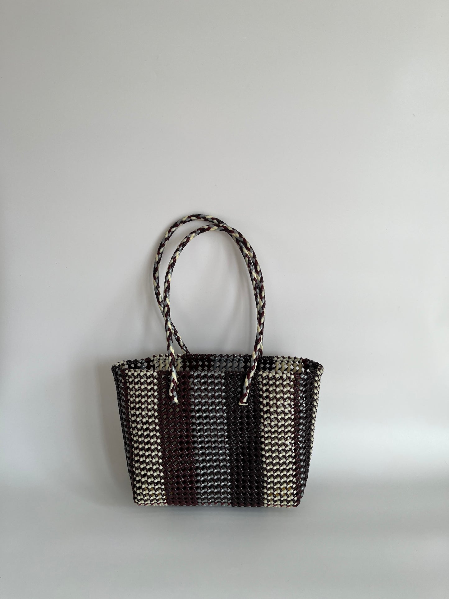 N°302M - SAC PANIER TRESSÉ MAIN - MOYEN - multicolors