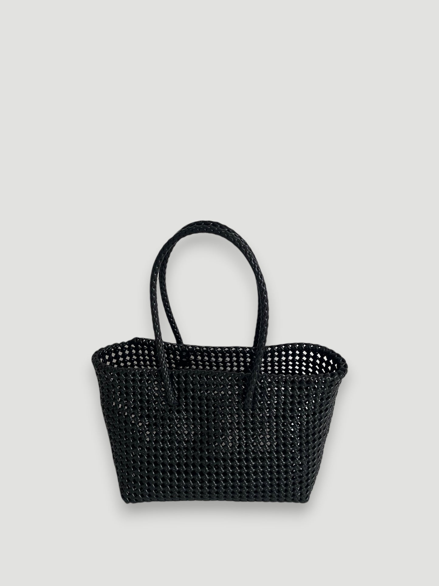 N°47M - SAC PANIER TRESSÉ MAIN - MOYEN - noir
