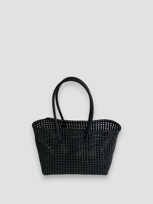 N°47M - SAC PANIER TRESSÉ MAIN - MOYEN - noir