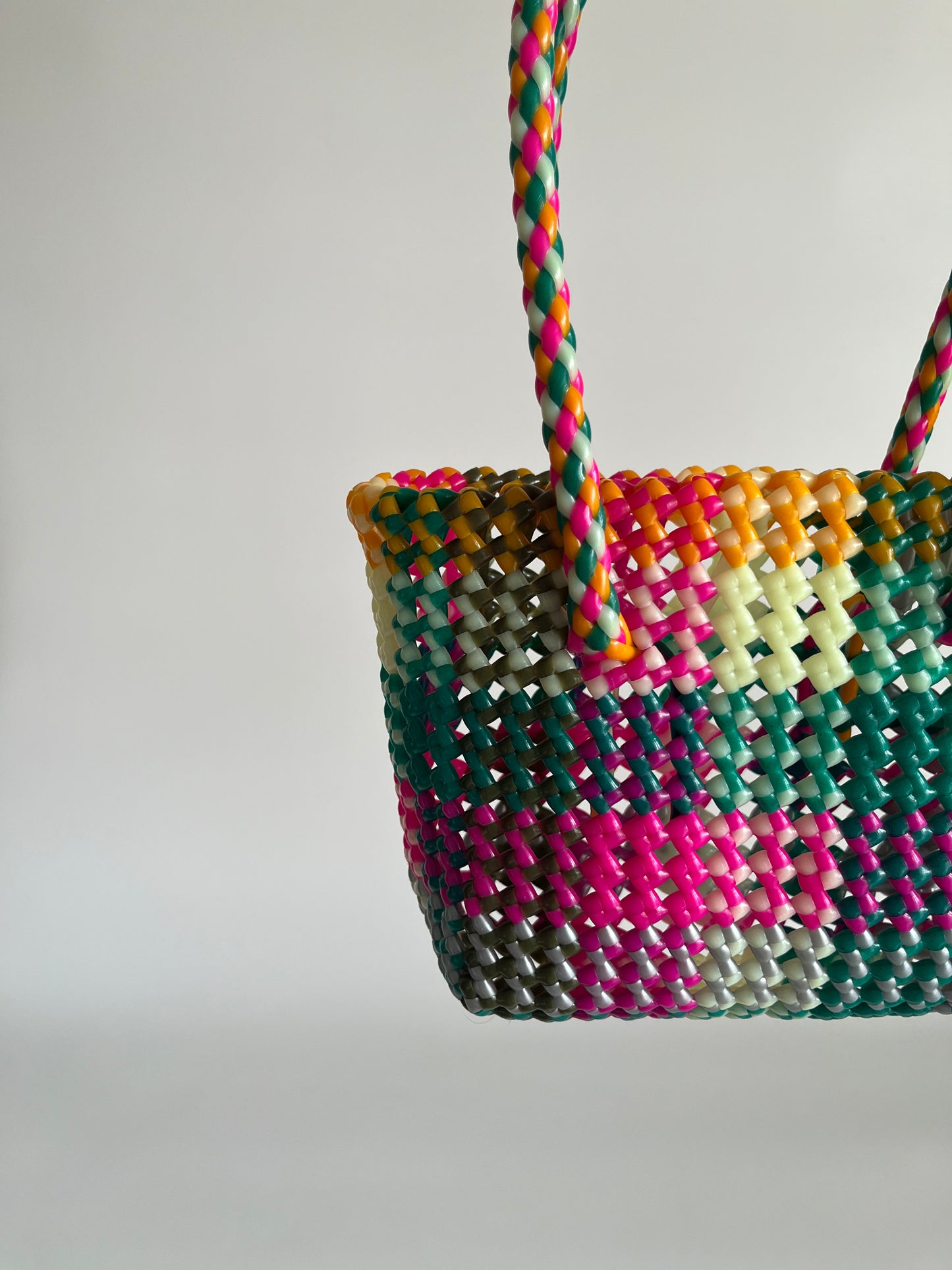 N°515XS - SAC PANIER TRESSÉ MAIN - MINI - multicolors
