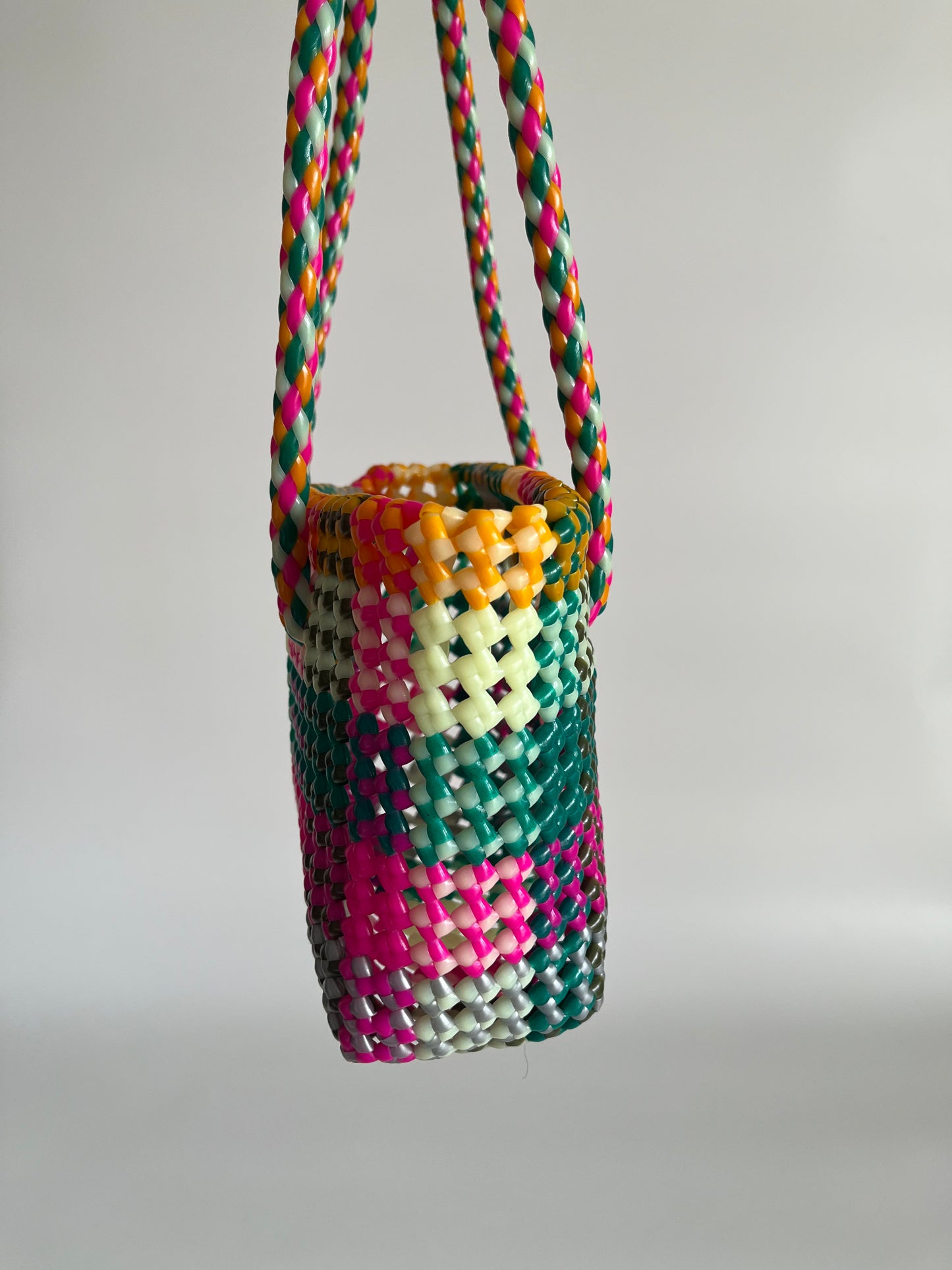 N°515XS - SAC PANIER TRESSÉ MAIN - MINI - multicolors