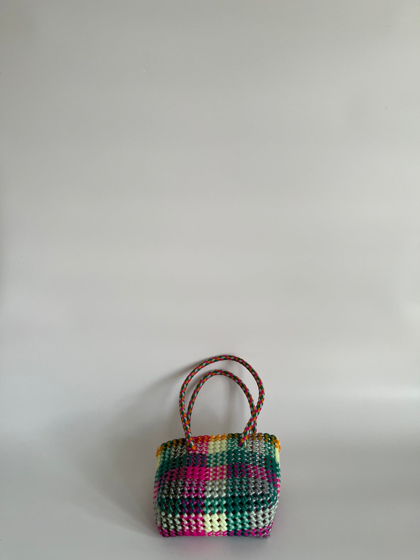 N°515XS - SAC PANIER TRESSÉ MAIN - MINI - multicolors