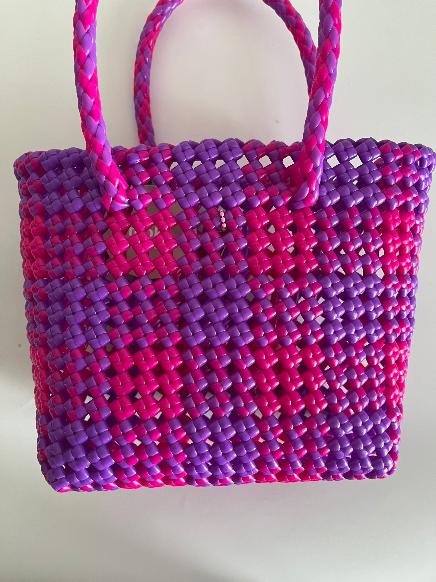 N°9XS - SAC CABAS IMPARFAIT - MINI - rose foncé & violet