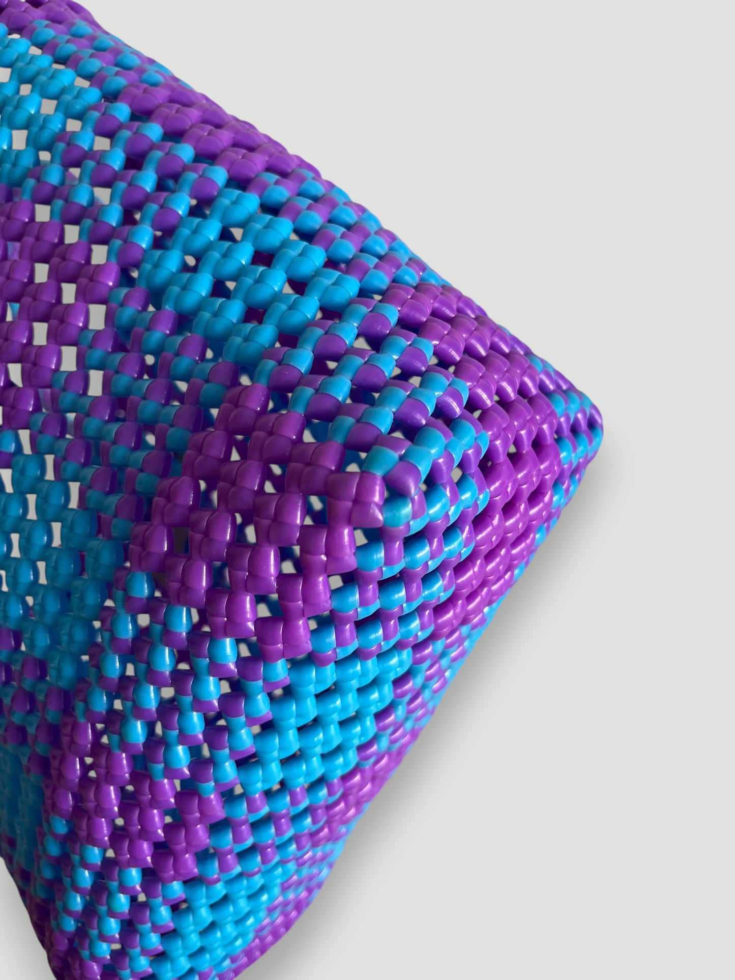 No. 4S - IMPERFECT BASKET BAG - SMALL - light blue &amp; purple