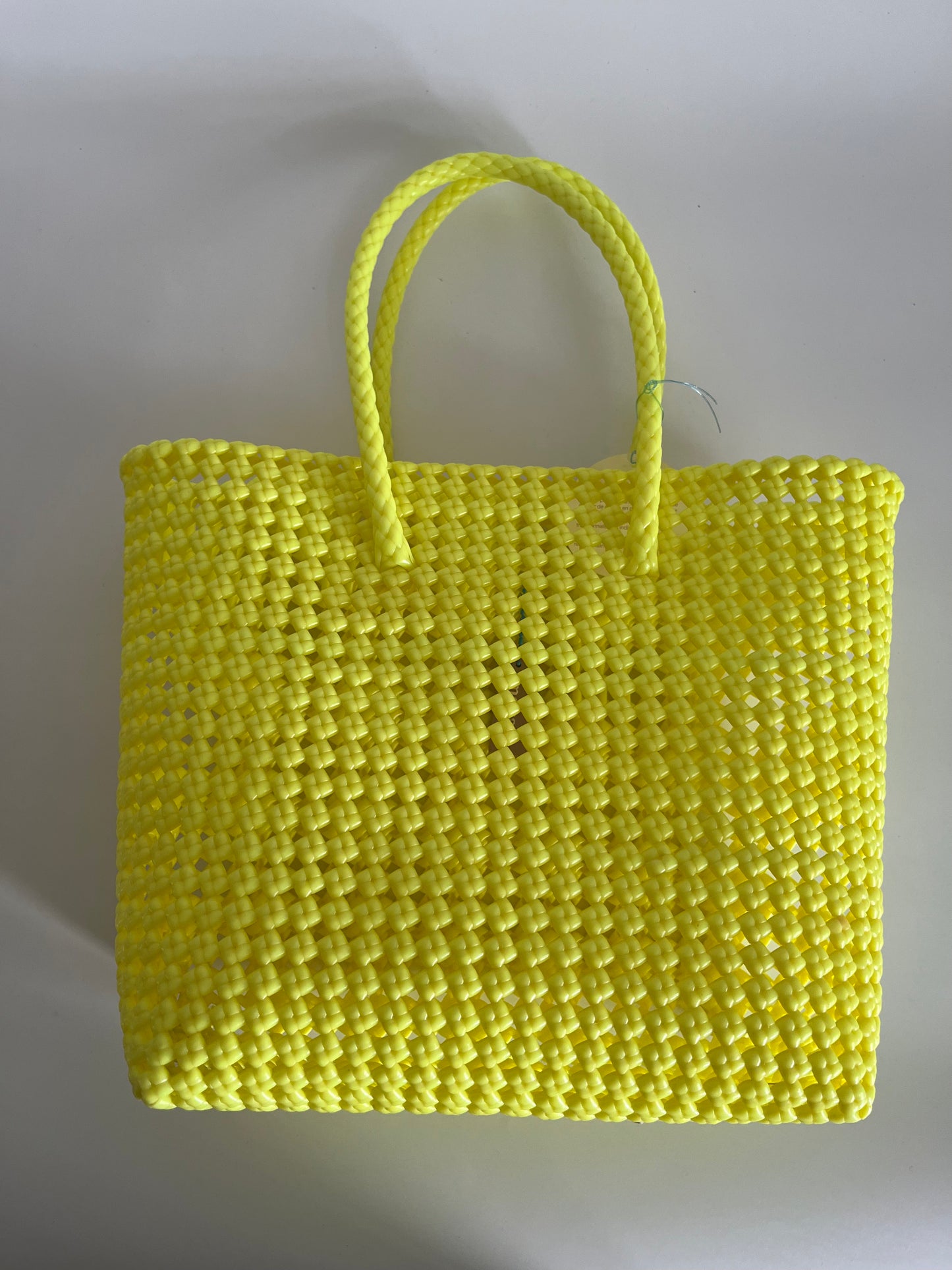 No. 40M - Hand-woven basket bag - medium - fluorescent yellow