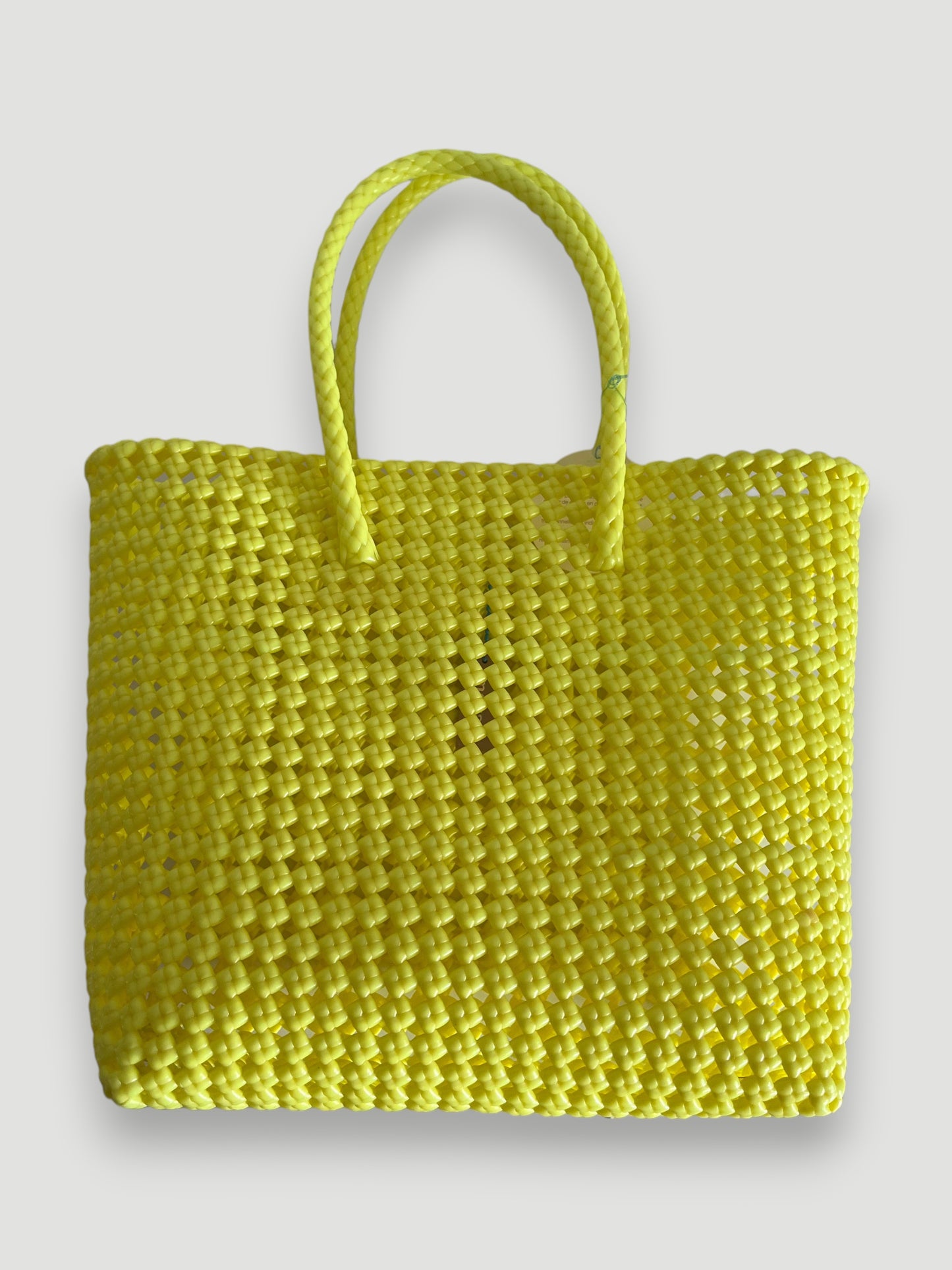 No. 40M - Hand-woven basket bag - medium - fluorescent yellow