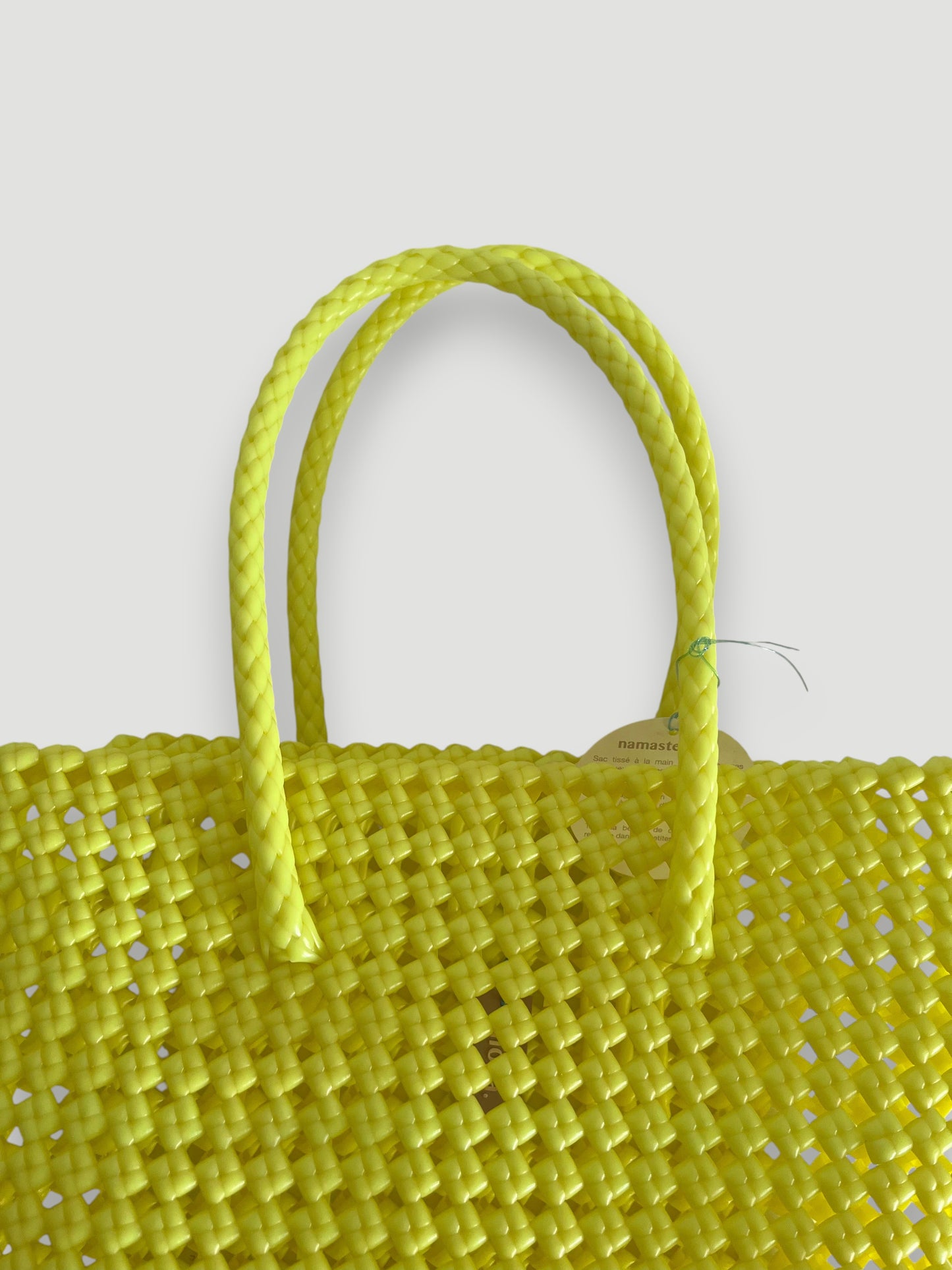 No. 40M - Hand-woven basket bag - medium - fluorescent yellow