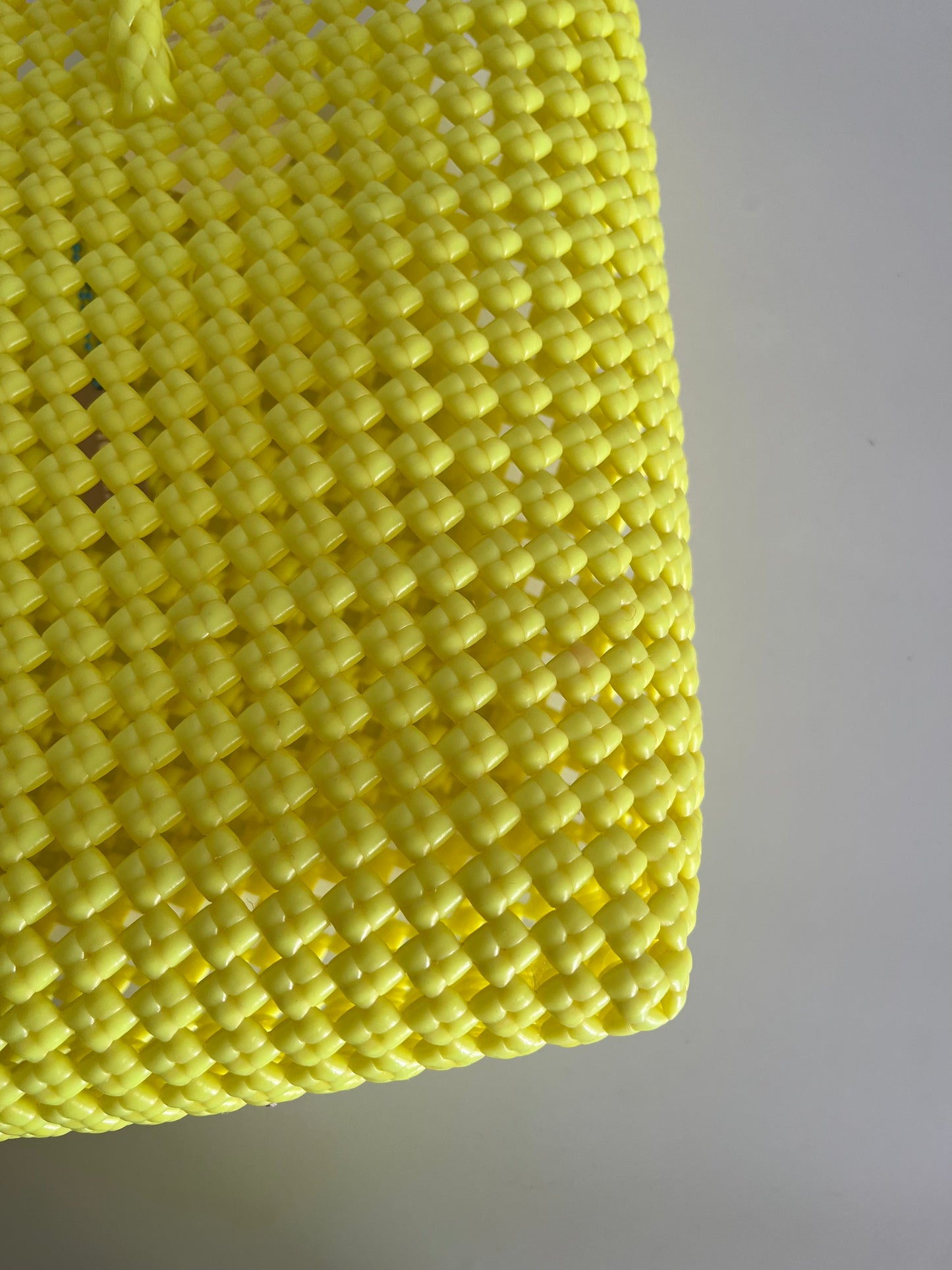 No. 40M - Hand-woven basket bag - medium - fluorescent yellow