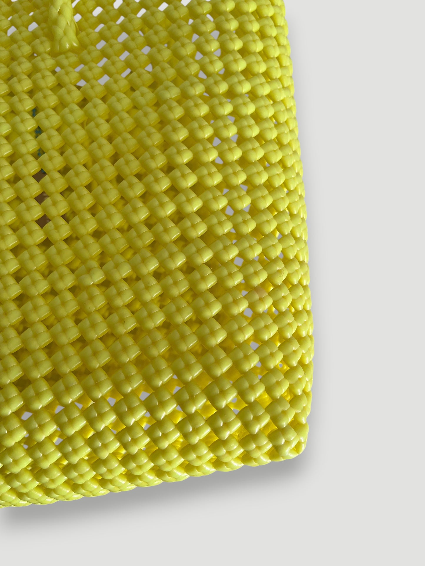 No. 40M - Hand-woven basket bag - medium - fluorescent yellow