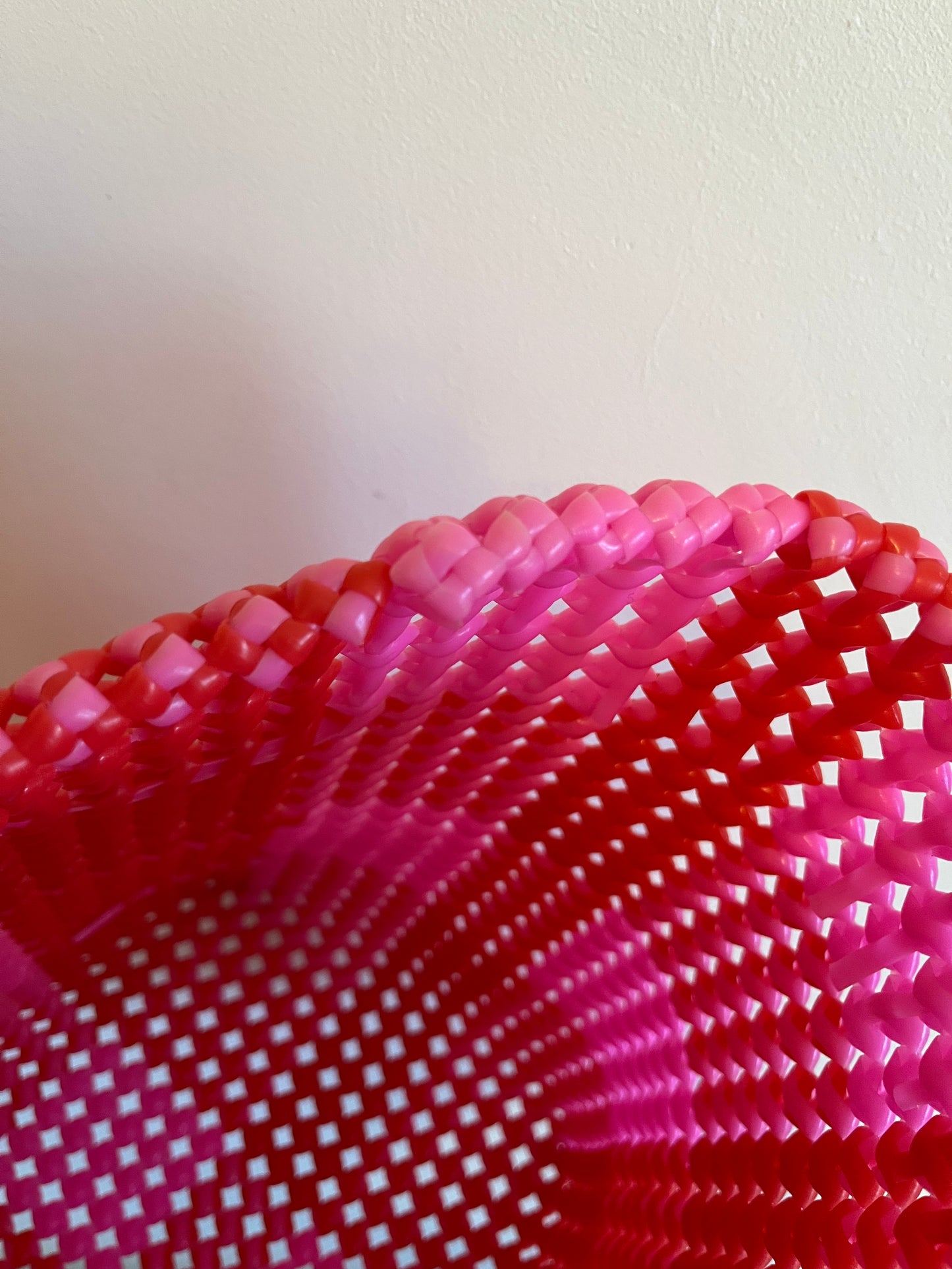 N°12L - SAC CABAS IMPARFAIT - GRAND - rose clair & rouge