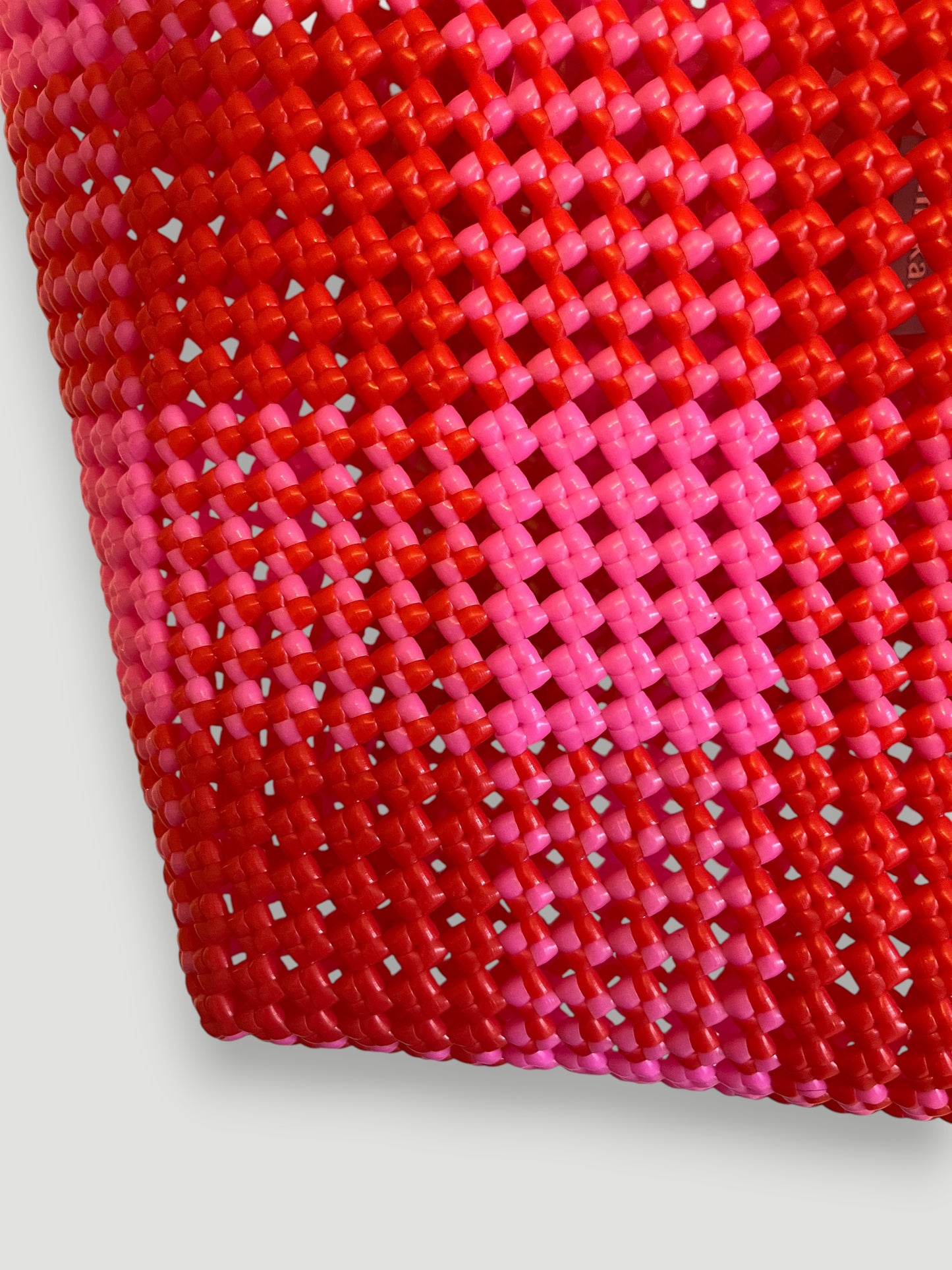 No. 12L - IMPERFECT BASKET BAG - LARGE - light pink &amp; red