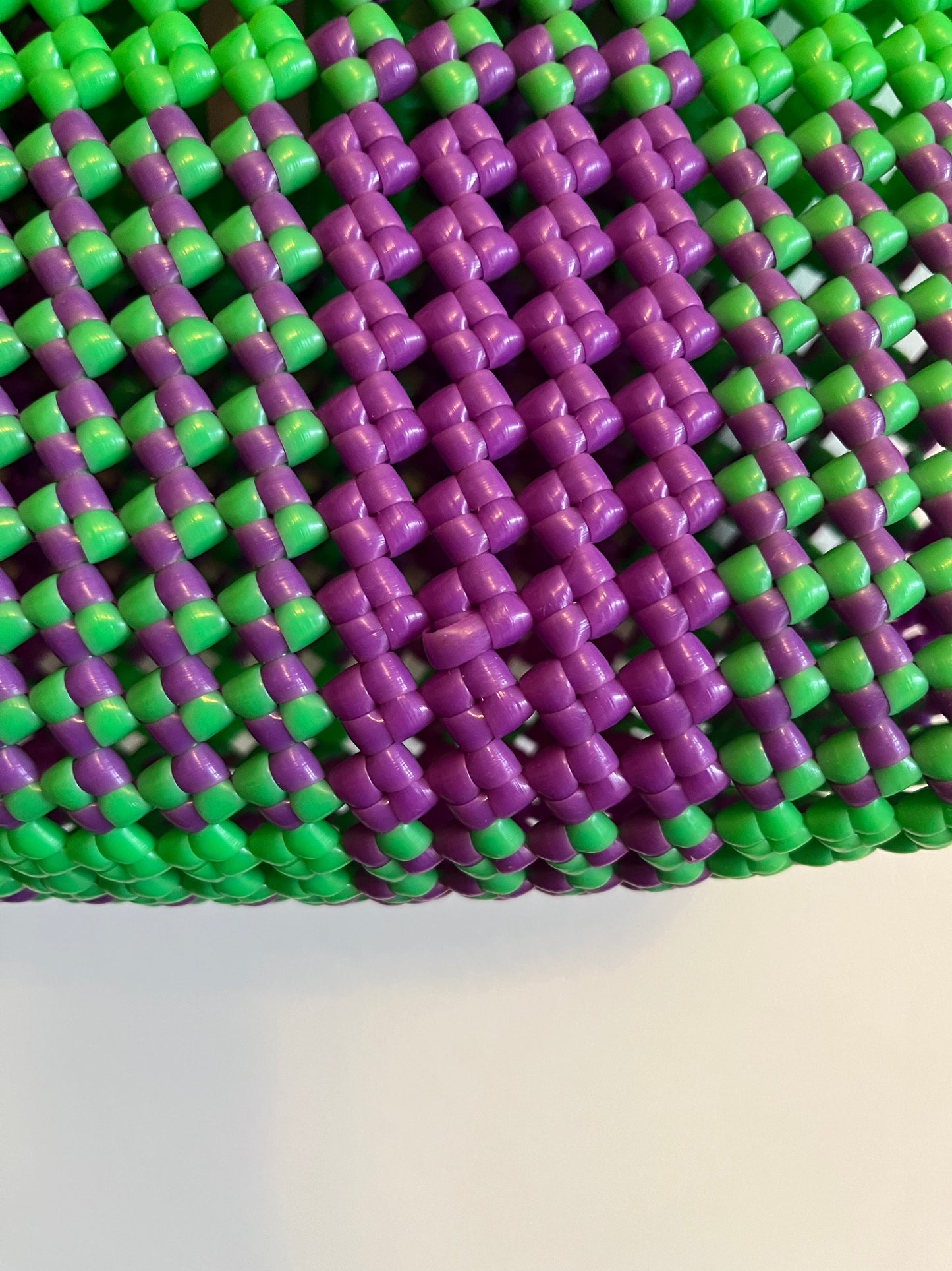 N°2M - SAC PANIER IMPARFAIT - MOYEN - vert fluo & violet