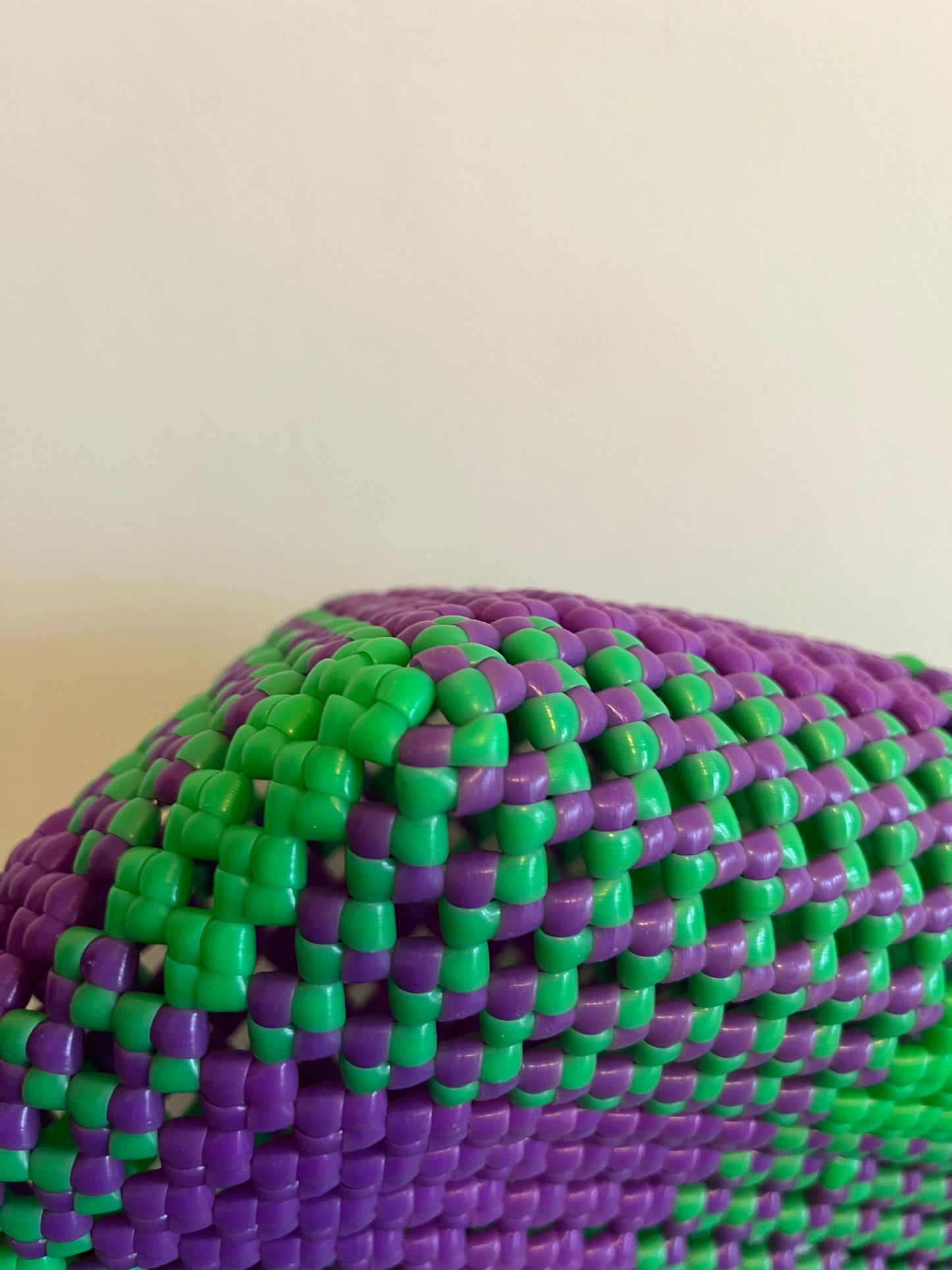 N°2M - SAC PANIER IMPARFAIT - MOYEN - vert fluo & violet