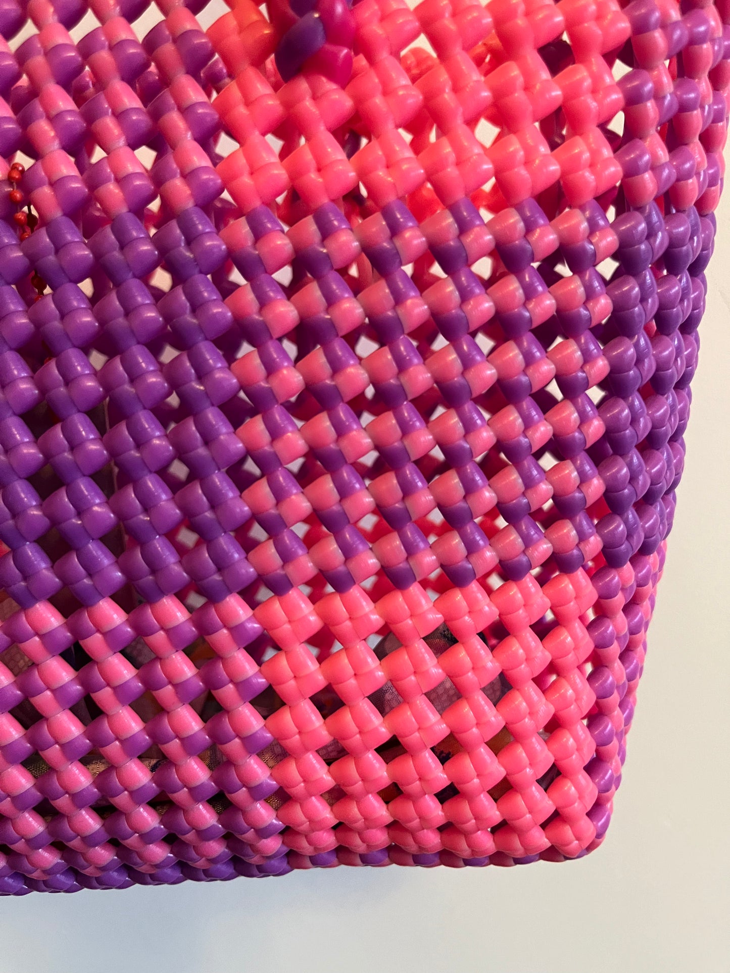 N°88S - SAC CABAS IMPARFAIT - PETIT - rose fluo & violet
