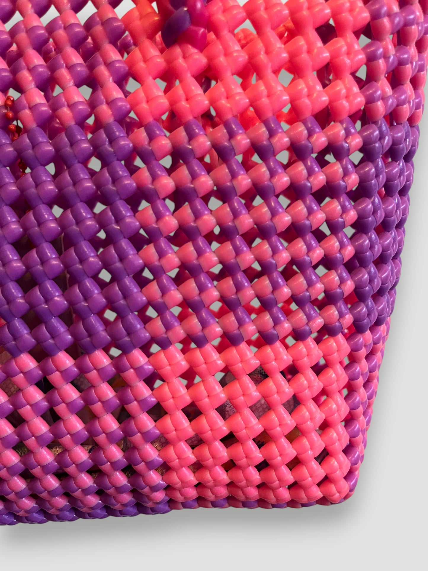 No. 88S - IMPERFECT BASKET BAG - SMALL - neon pink &amp; purple