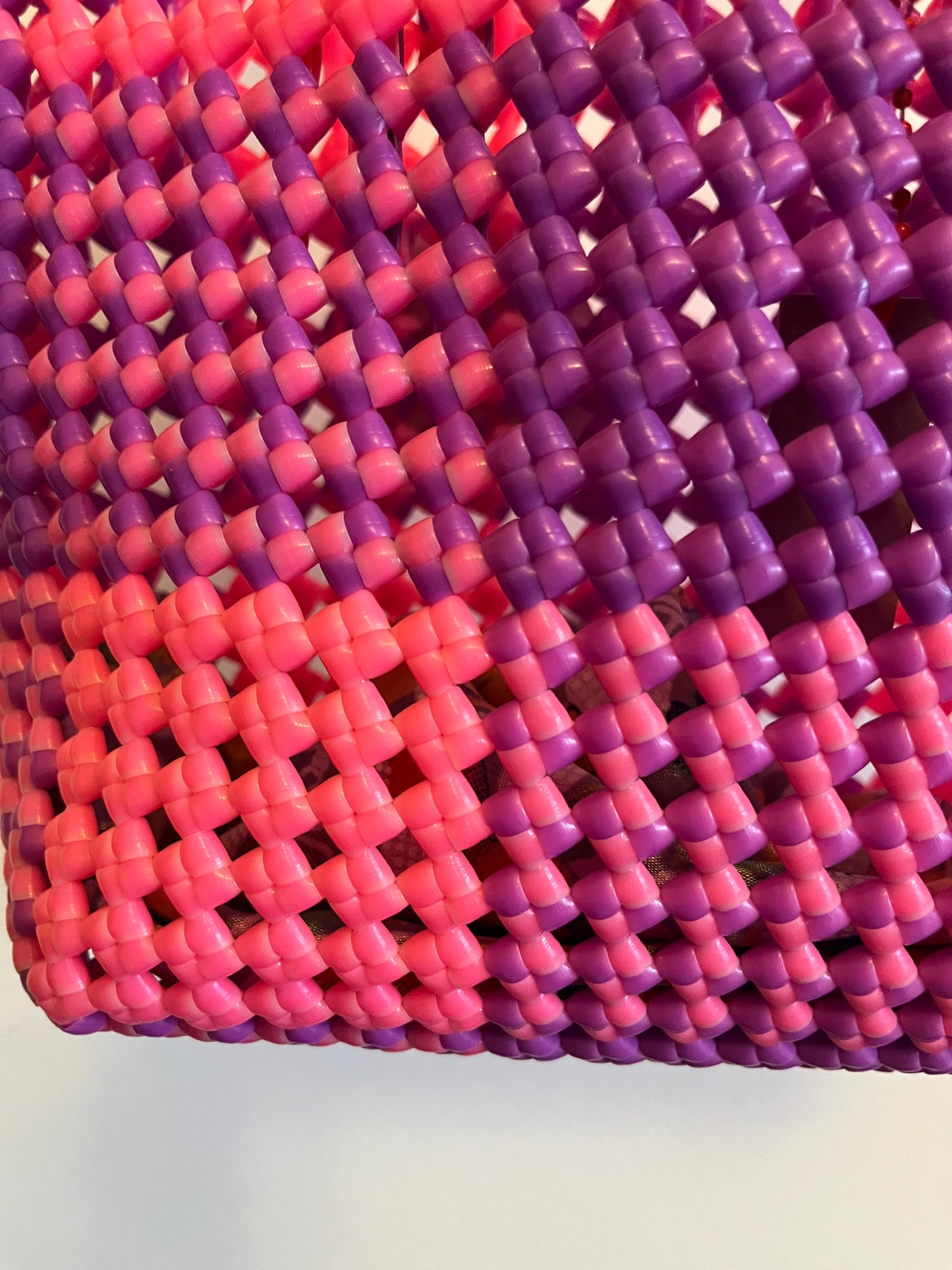 N°88S - SAC CABAS IMPARFAIT - PETIT - rose fluo & violet