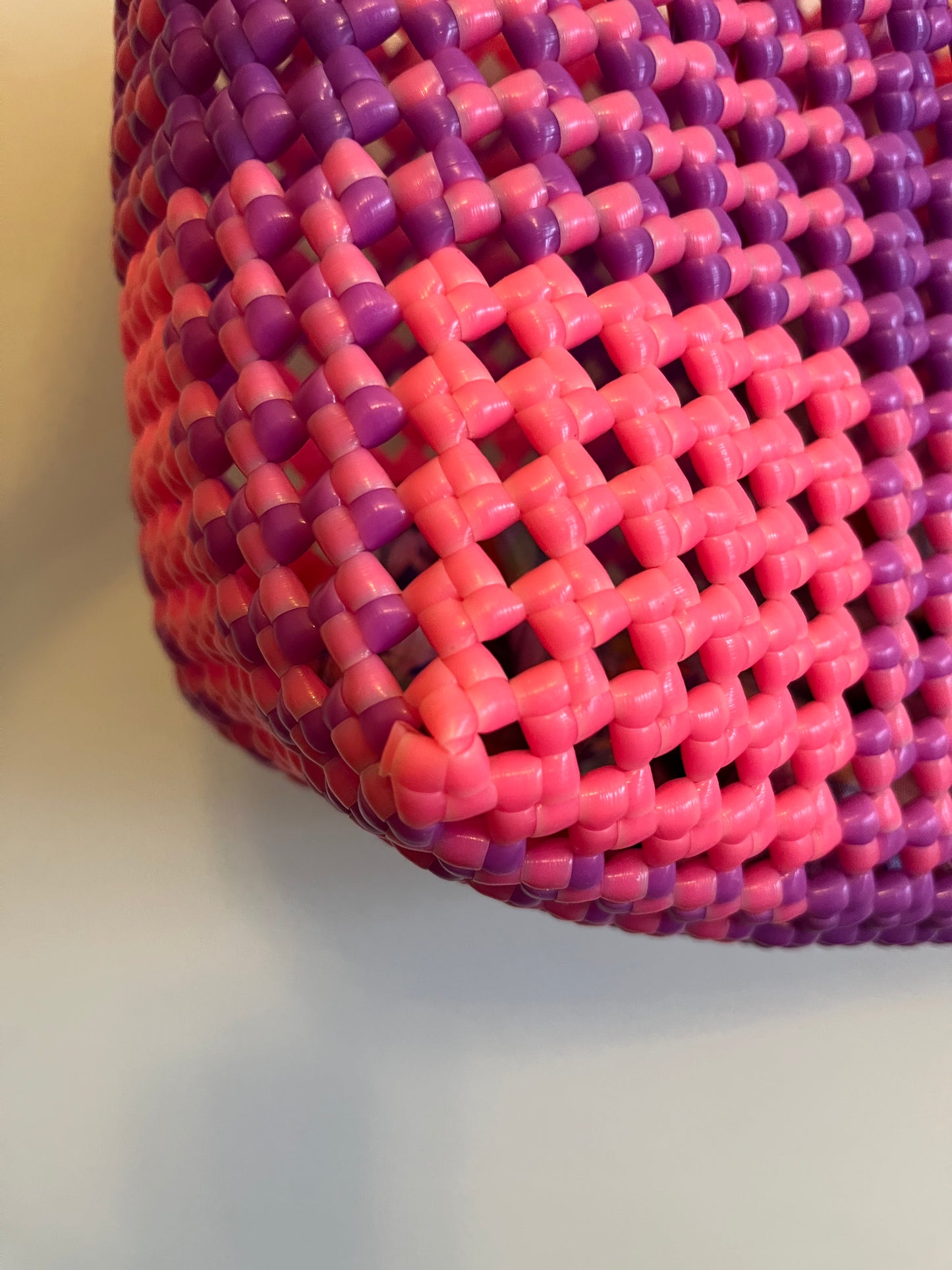 N°88S - SAC CABAS IMPARFAIT - PETIT - rose fluo & violet