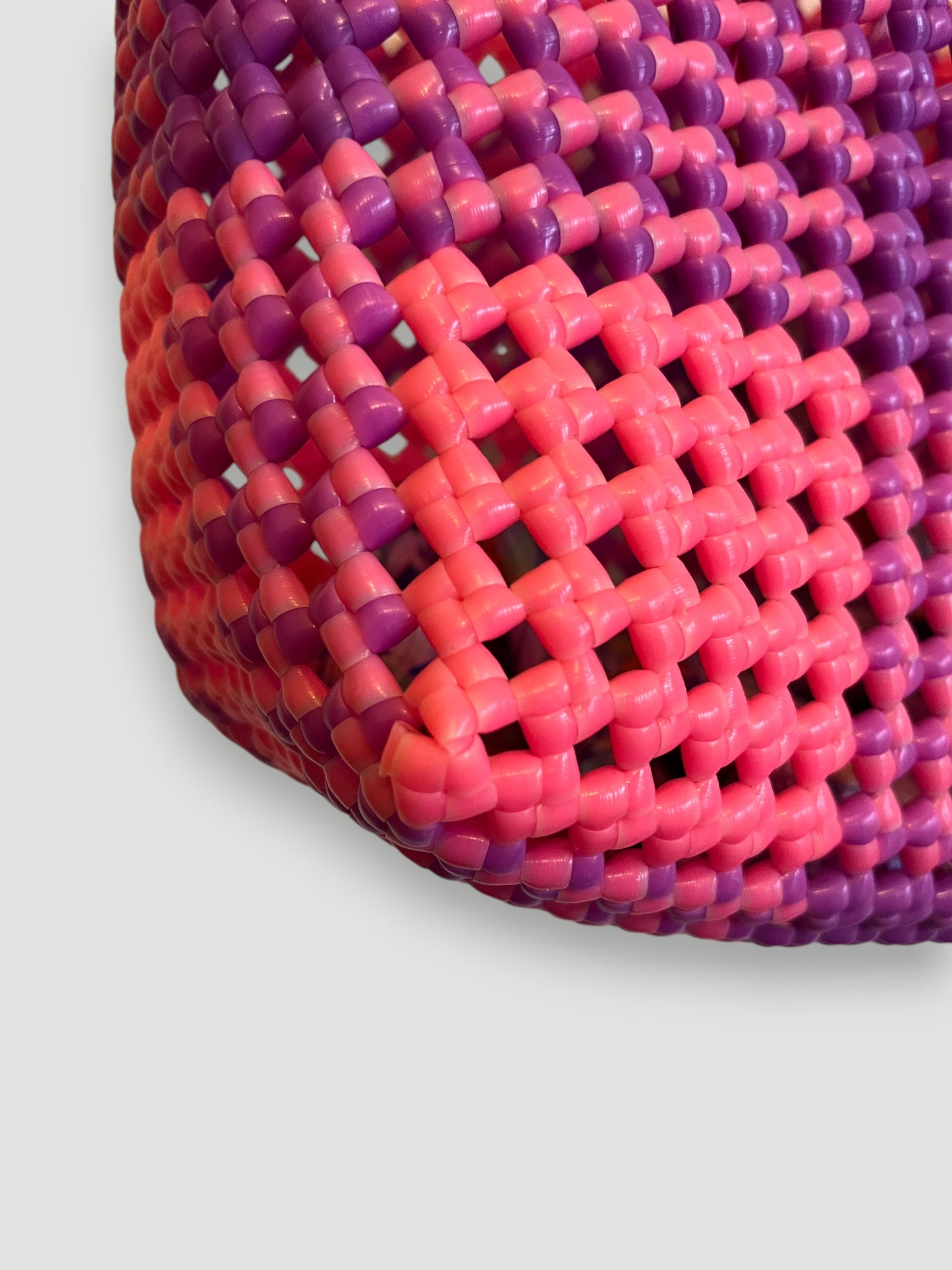 No. 88S - IMPERFECT BASKET BAG - SMALL - neon pink &amp; purple