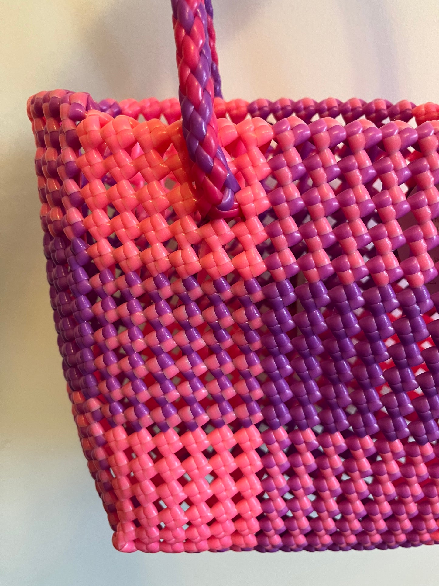 N°88S - SAC CABAS IMPARFAIT - PETIT - rose fluo & violet