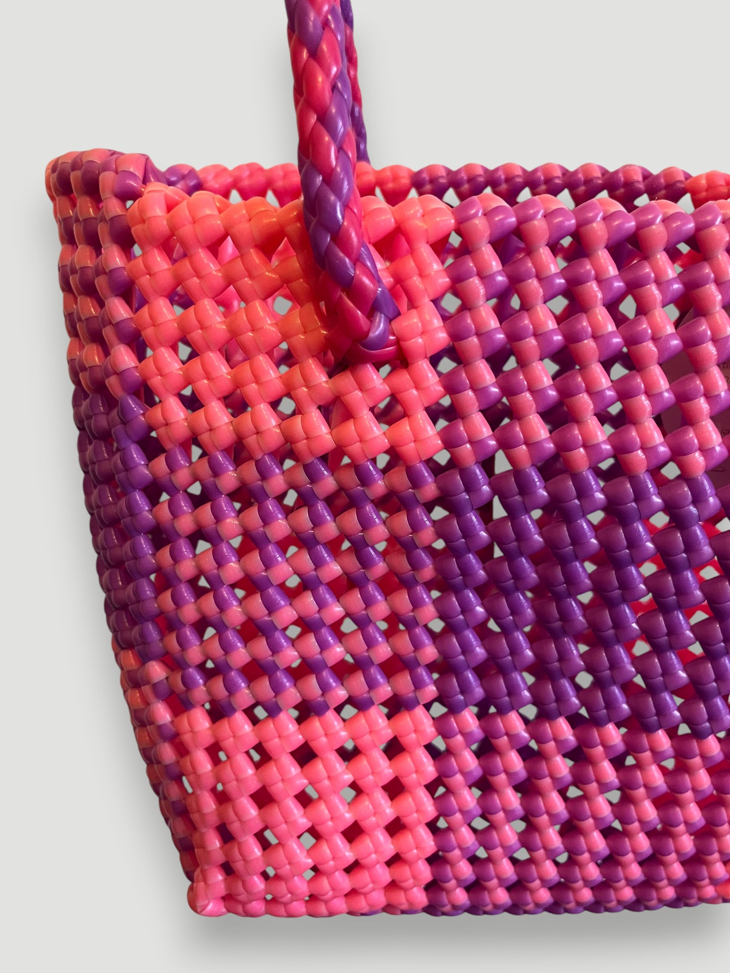 No. 88S - IMPERFECT BASKET BAG - SMALL - neon pink &amp; purple