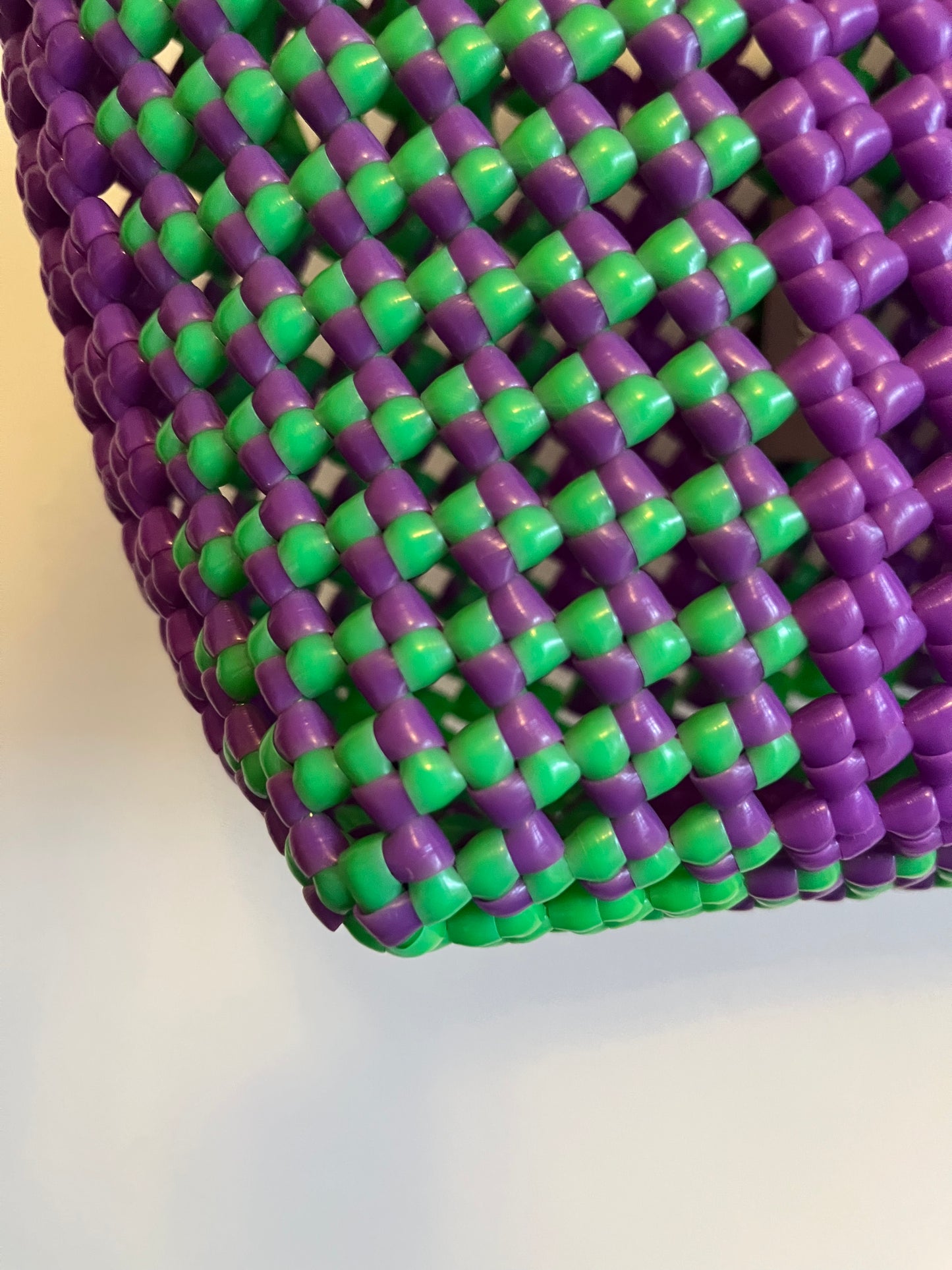 N°2S bis - SAC CABAS IMPARFAIT - PETIT - violet & vert fluo