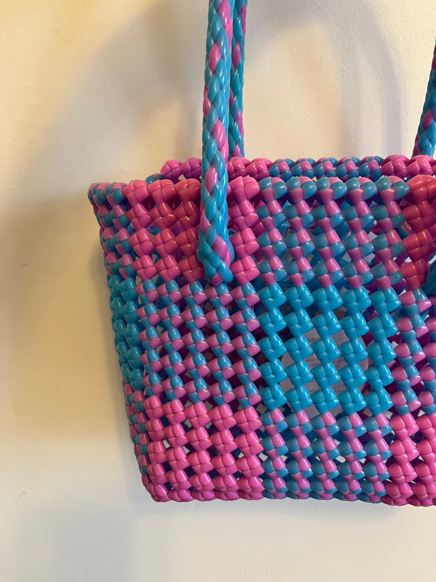 N°4XS - SAC PANIER IMPARFAIT - MINI - violet & bleu clair