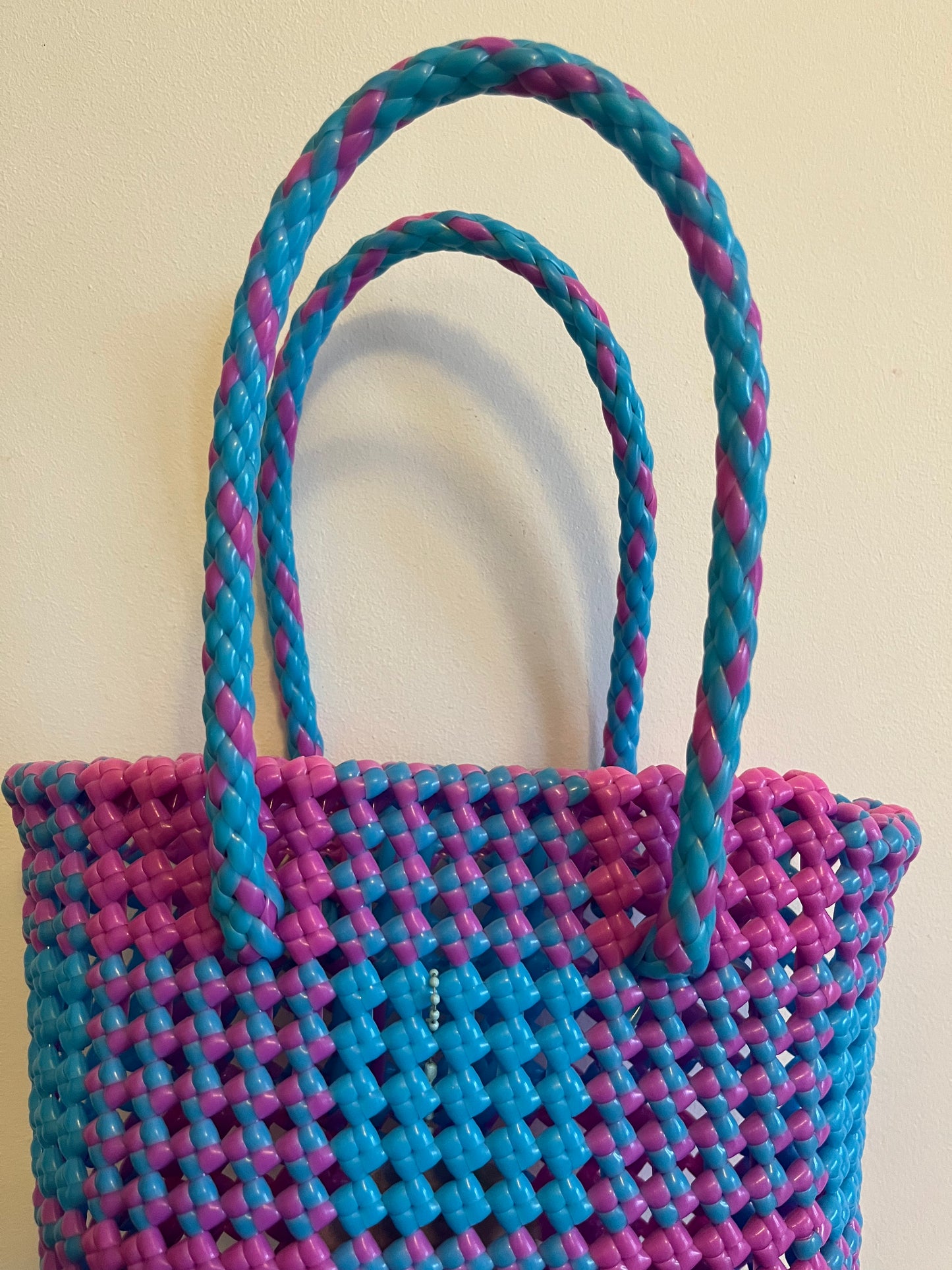 N°4XS - SAC PANIER IMPARFAIT - MINI - violet & bleu clair