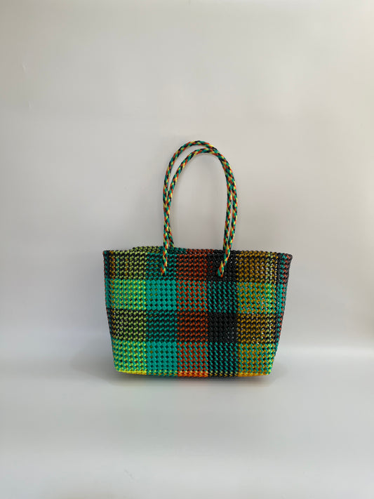 No. 517L - Hand-woven basket bag - large - multicoloured