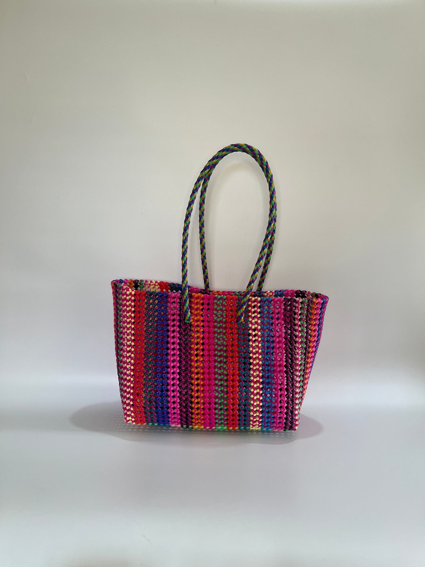 No. 518L - Hand-woven basket bag - large - multicoloured