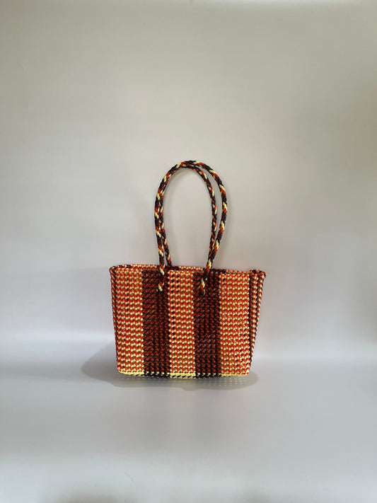 No. 262M - Hand-braided basket bag - medium - multicoloured