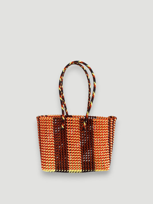 N°262M - SAC PANIER TRESSÉ MAIN - MOYEN - multicolors