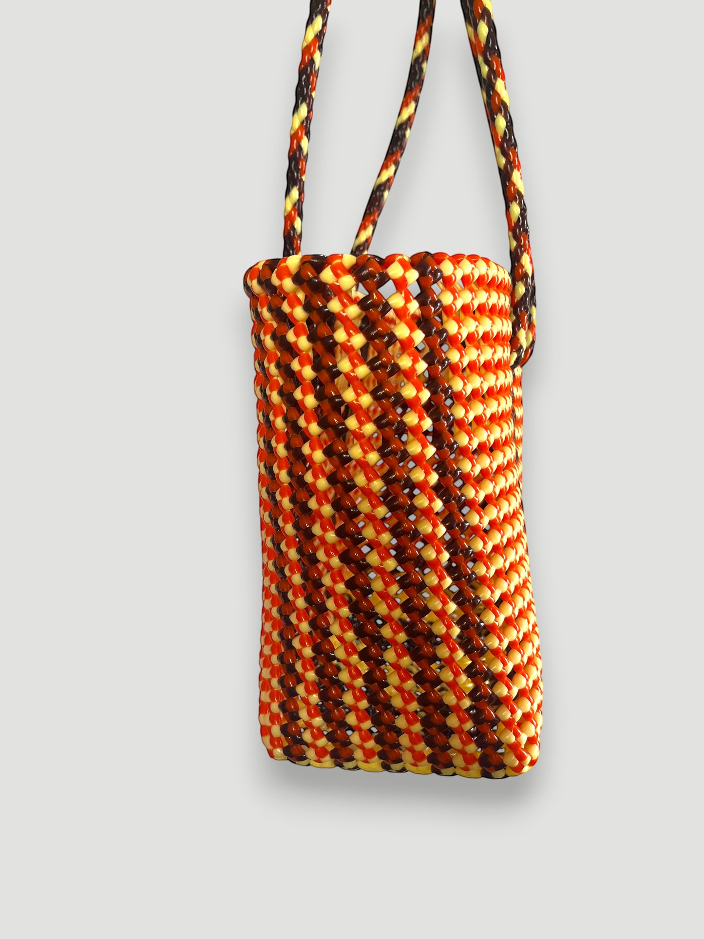 N°262M - SAC PANIER TRESSÉ MAIN - MOYEN - multicolors