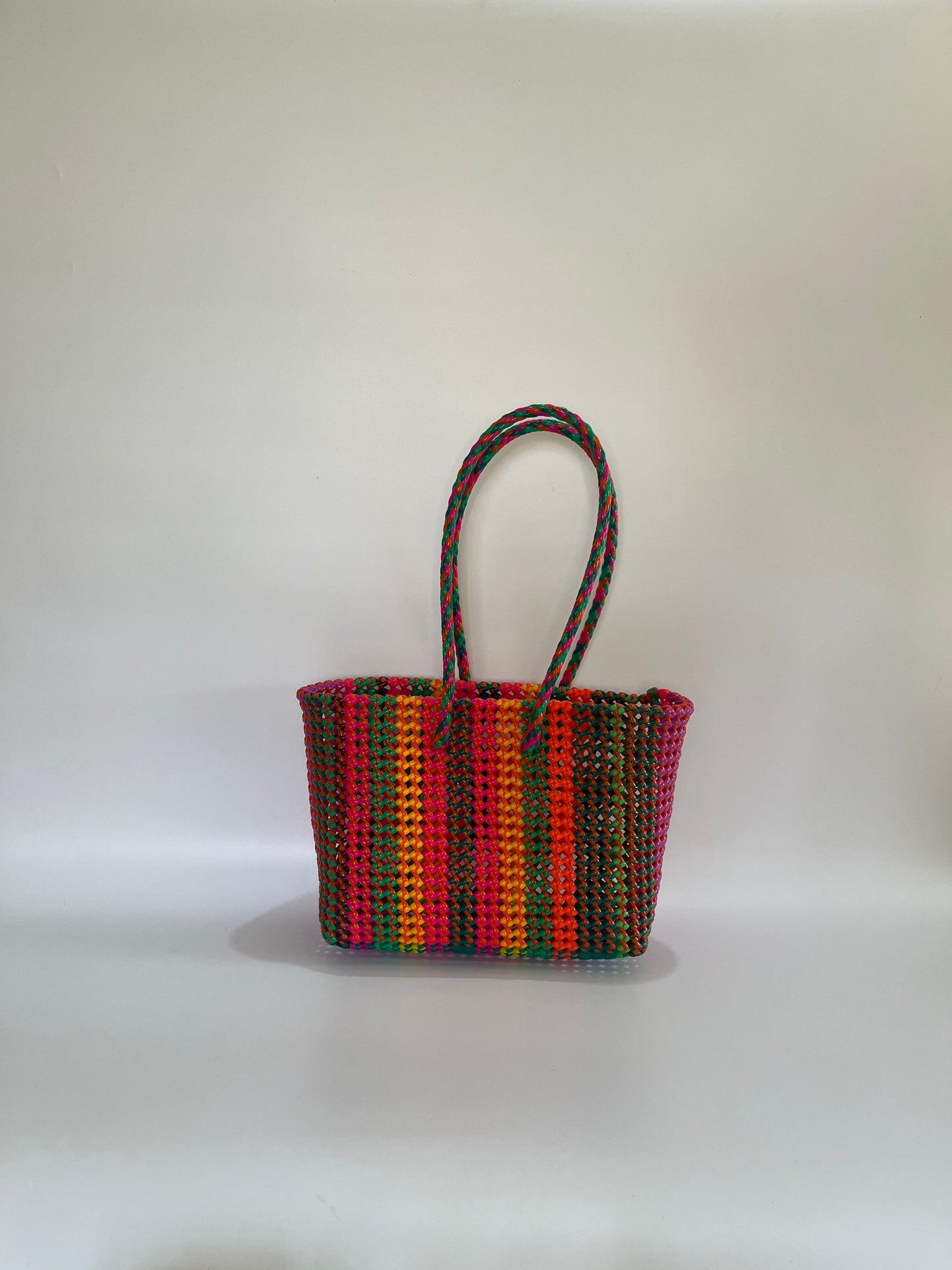 No. 519M - Hand-braided basket bag - medium - multicoloured