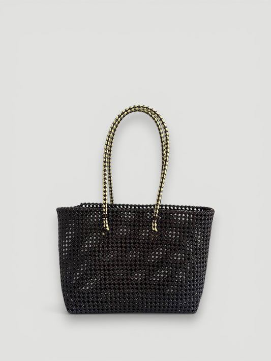 N°266L bis - SAC PANIER TRESSÉ MAIN - GRAND - marron & crème