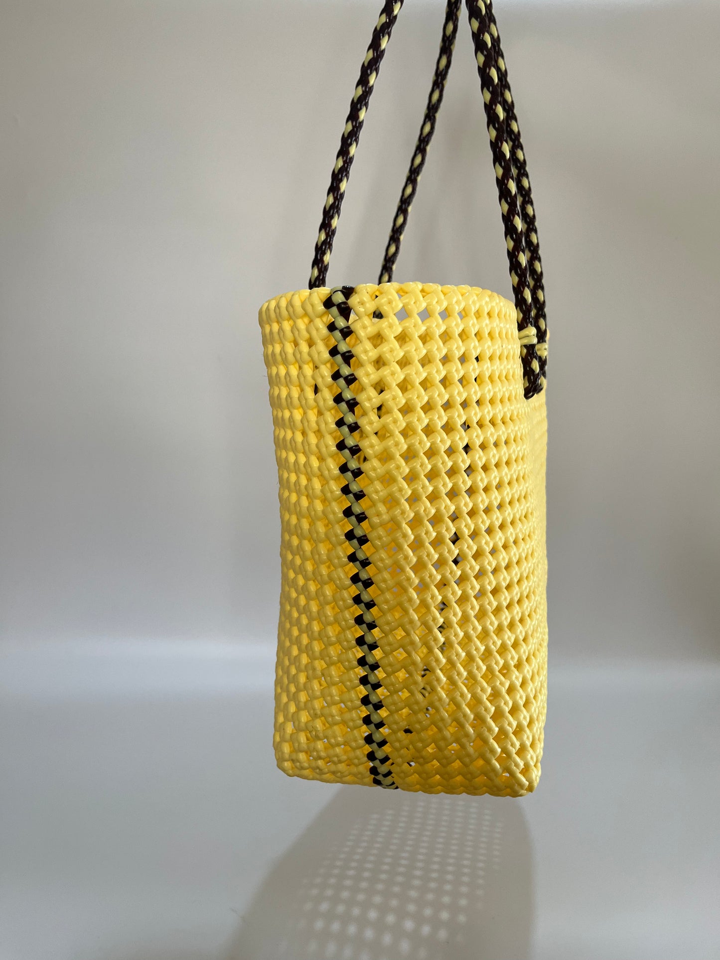 No. 347L - Hand-woven basket bag - large - cream &amp; brown