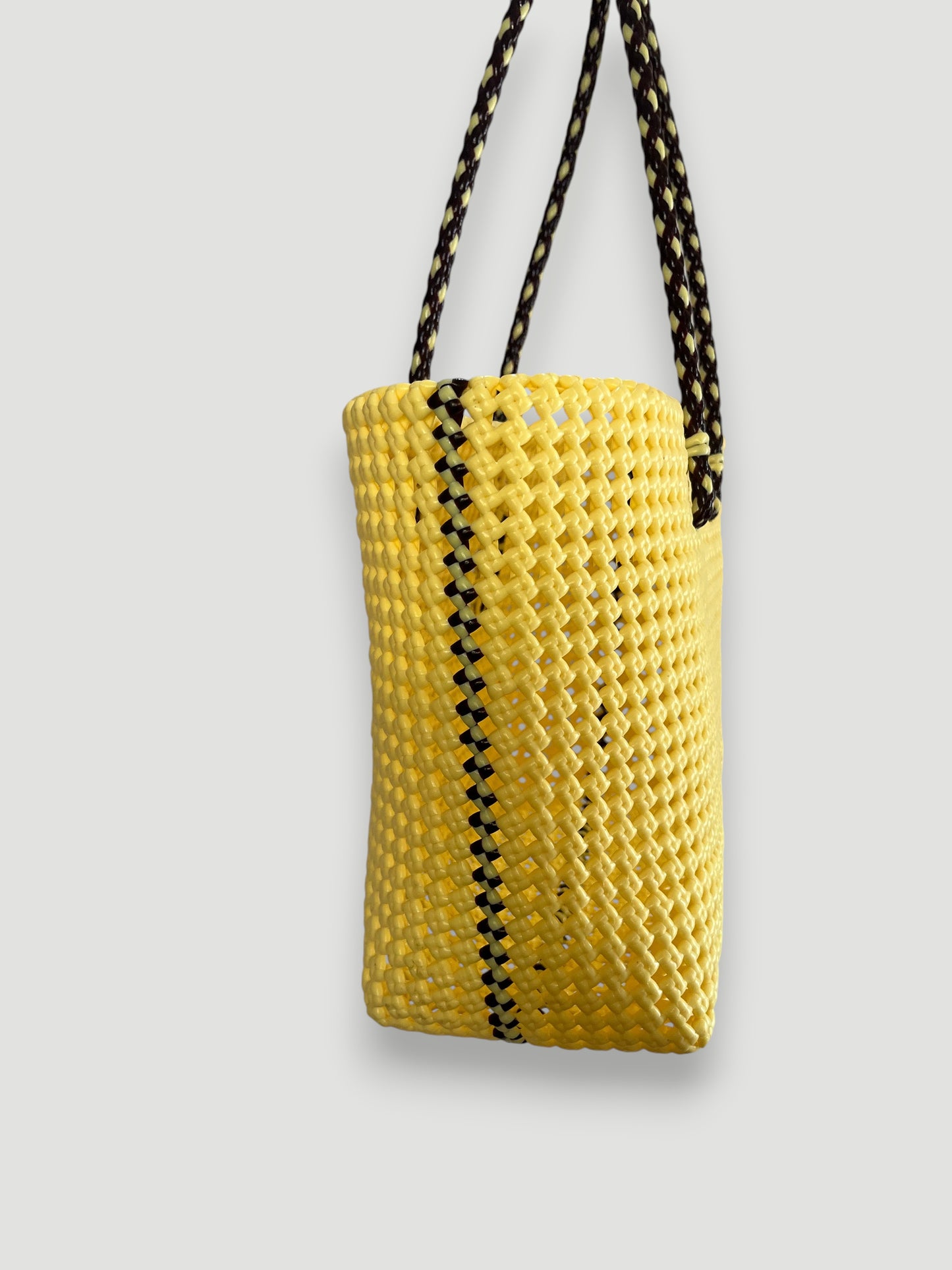 N°347L bis - SAC PANIER TRESSÉ MAIN - GRAND - crème & marron