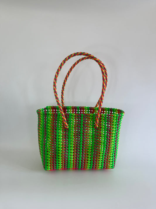 N°274M - SAC CABAS TRESSÉ MAIN - MOYEN - multicolors