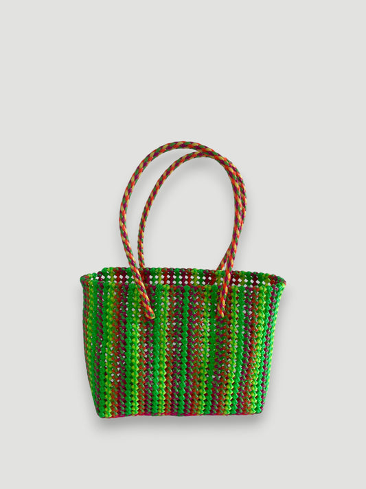N°274M - SAC PANIER TRESSÉ MAIN - MOYEN - multicolors
