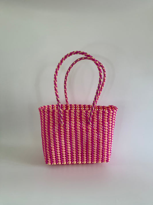 N°278M - SAC CABAS TRESSÉ MAIN - MOYEN - multicolors