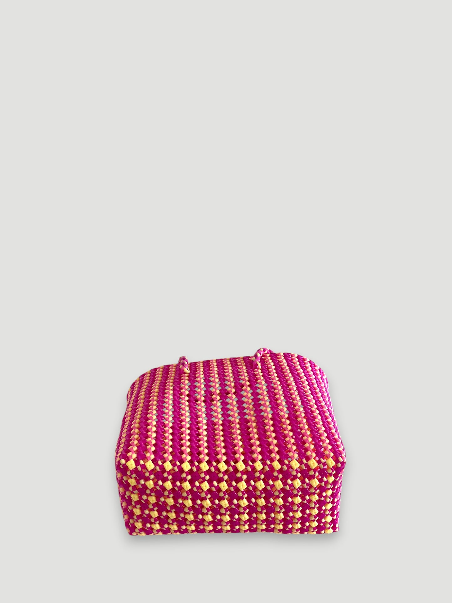 N°278M - SAC PANIER TRESSÉ MAIN - MOYEN - multicolors